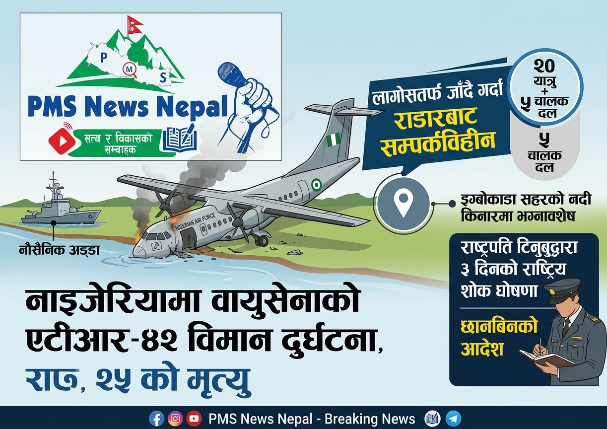 Featured Image of the news article नाइजेरियामा वायुसेनाको विमान दुर्घटना हुँदा २५ जनाको मृत्यु भएको छ।