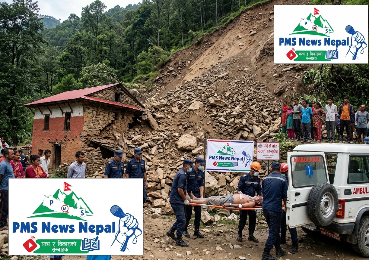 Featured Image of the news article पर्वतमा सुक्खा पहिरोले घर पुरिँदा एक जना घाइते भएका छन्